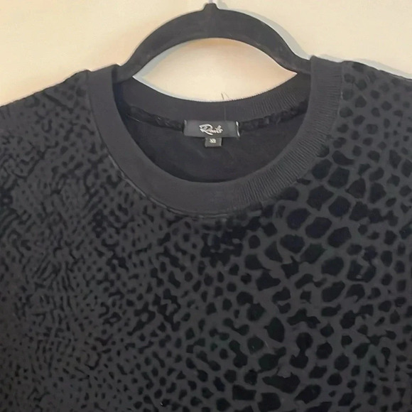 Rails | Marlo tonal flocked velvet cobra sweatshirt top Women’s size XS Zippers - Picture 4 of 9